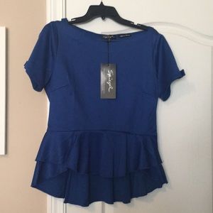Spiegels Royal blue peplum top